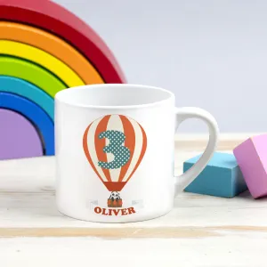 Children's Personalised Hot Air Balloon Birthday Mug