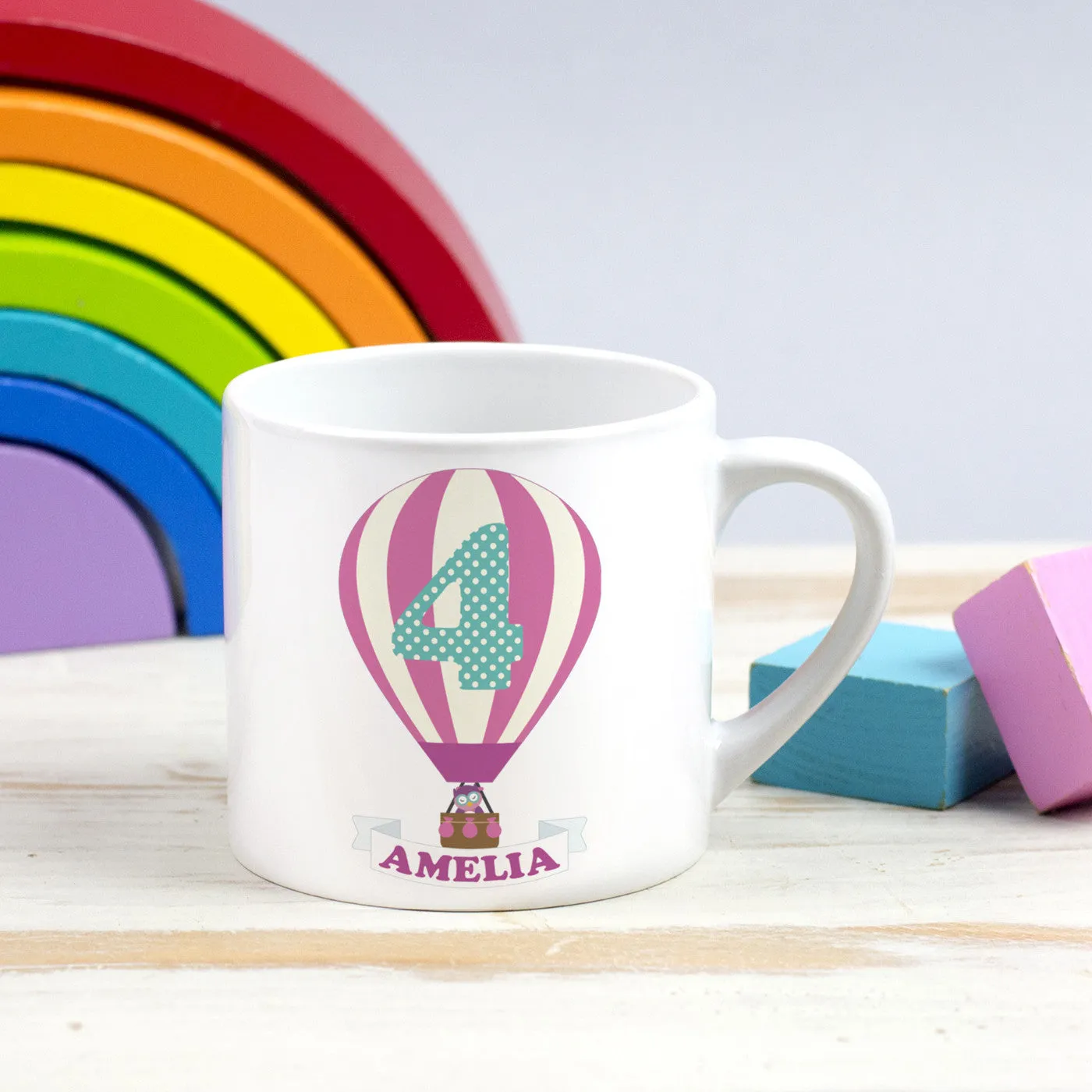 Children's Personalised Hot Air Balloon Birthday Mug