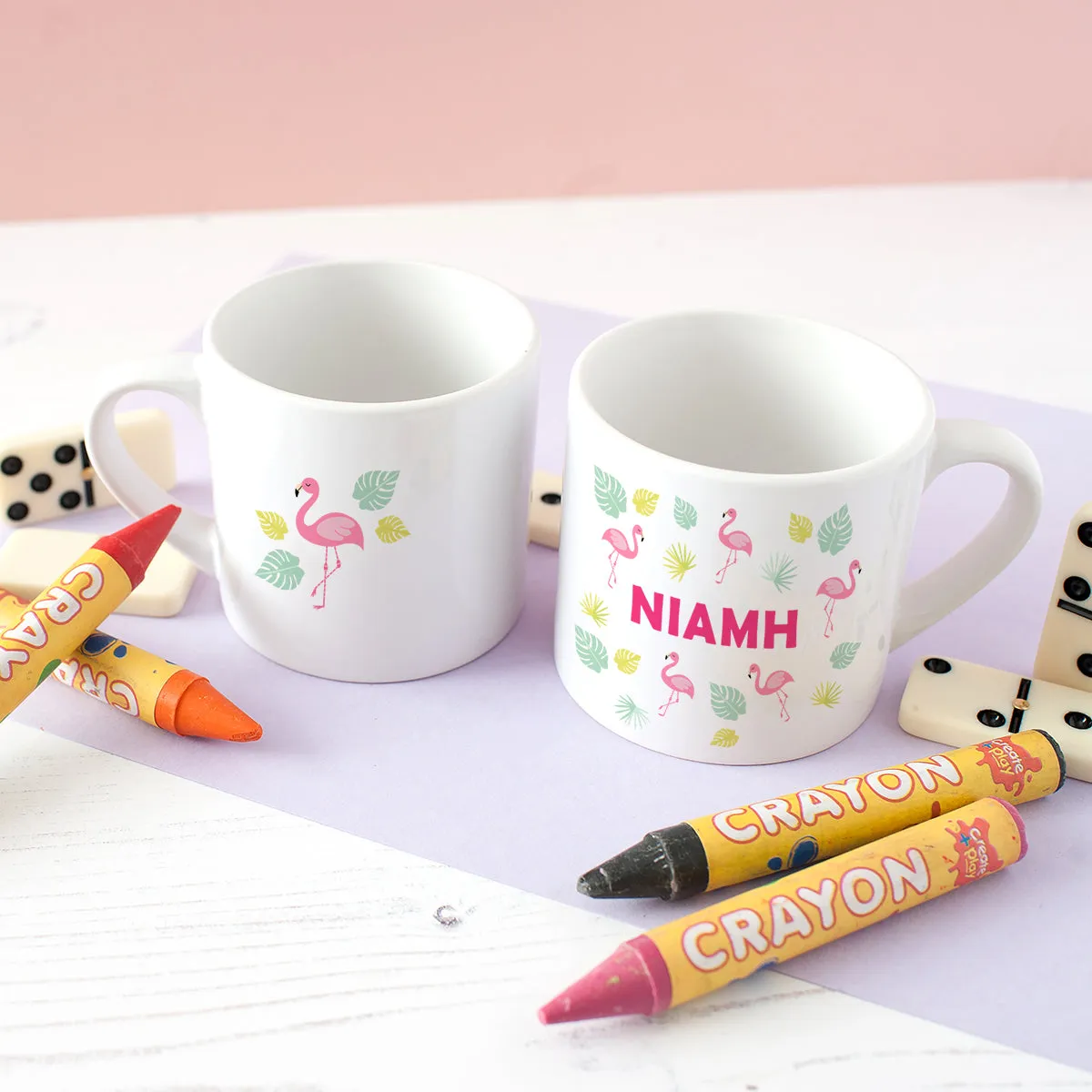 Children's Personalised Tropical Flamingo Mini Mug