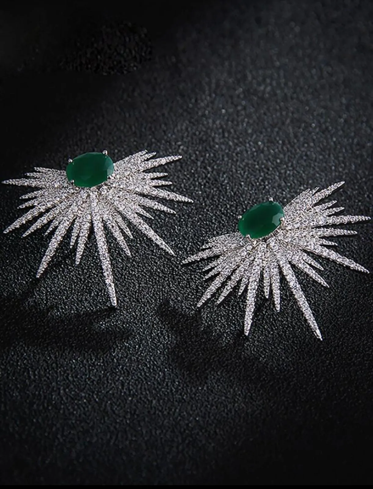 Emerald Marquise Zirconia Stud Earrings
