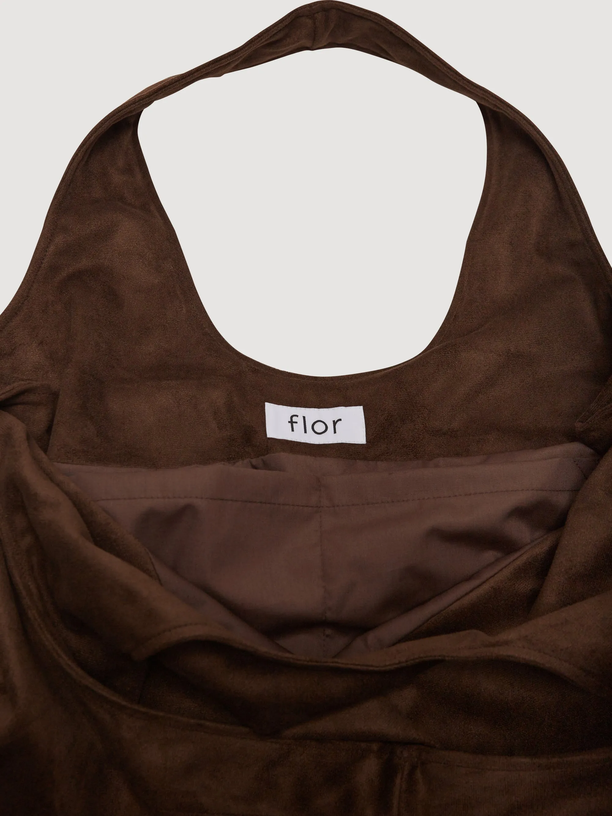 Flower Market Bag Suede Dark Brown