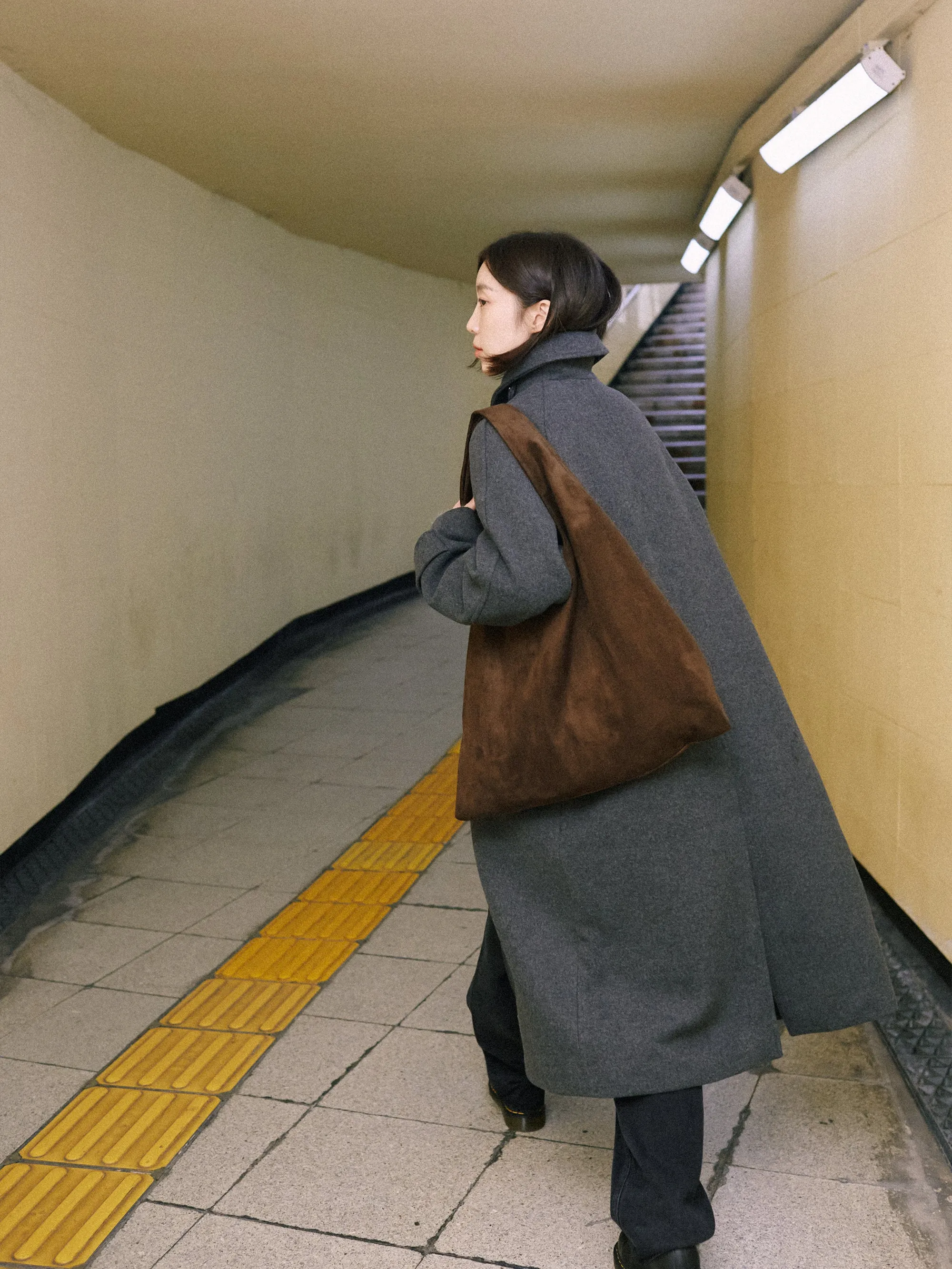 Flower Market Bag Suede Dark Brown