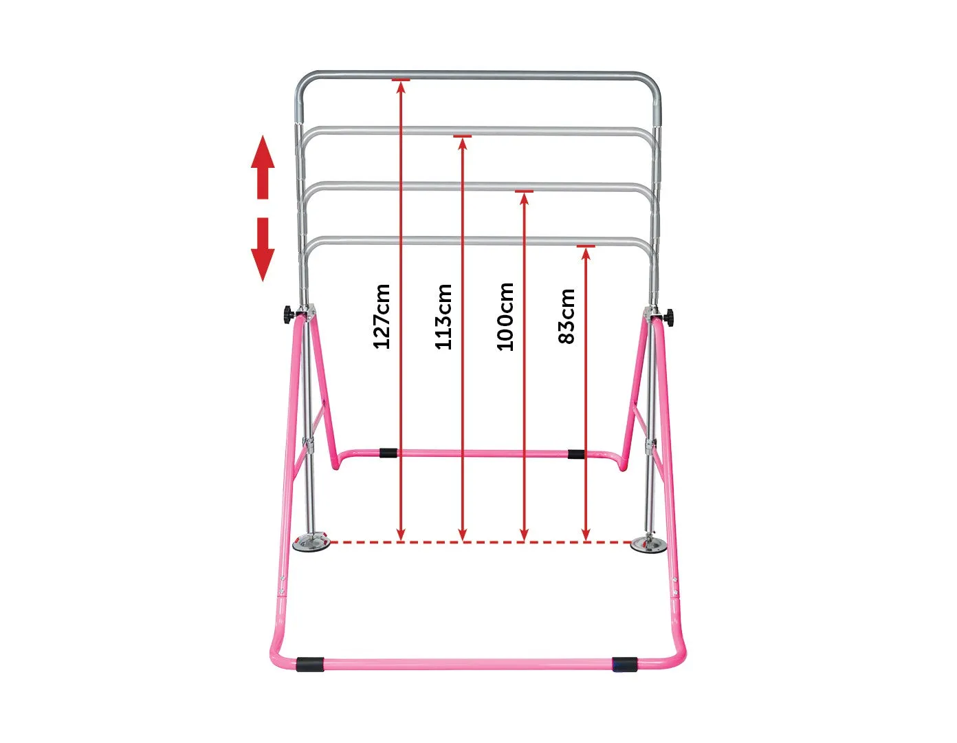 Kids Gymnastics Bars Training Horizontal Bar Monkey Kip Bar Pink