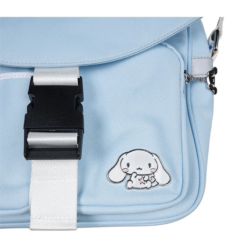 Kuromi Badge Hearts Embroidery Flap Crossbody Bag