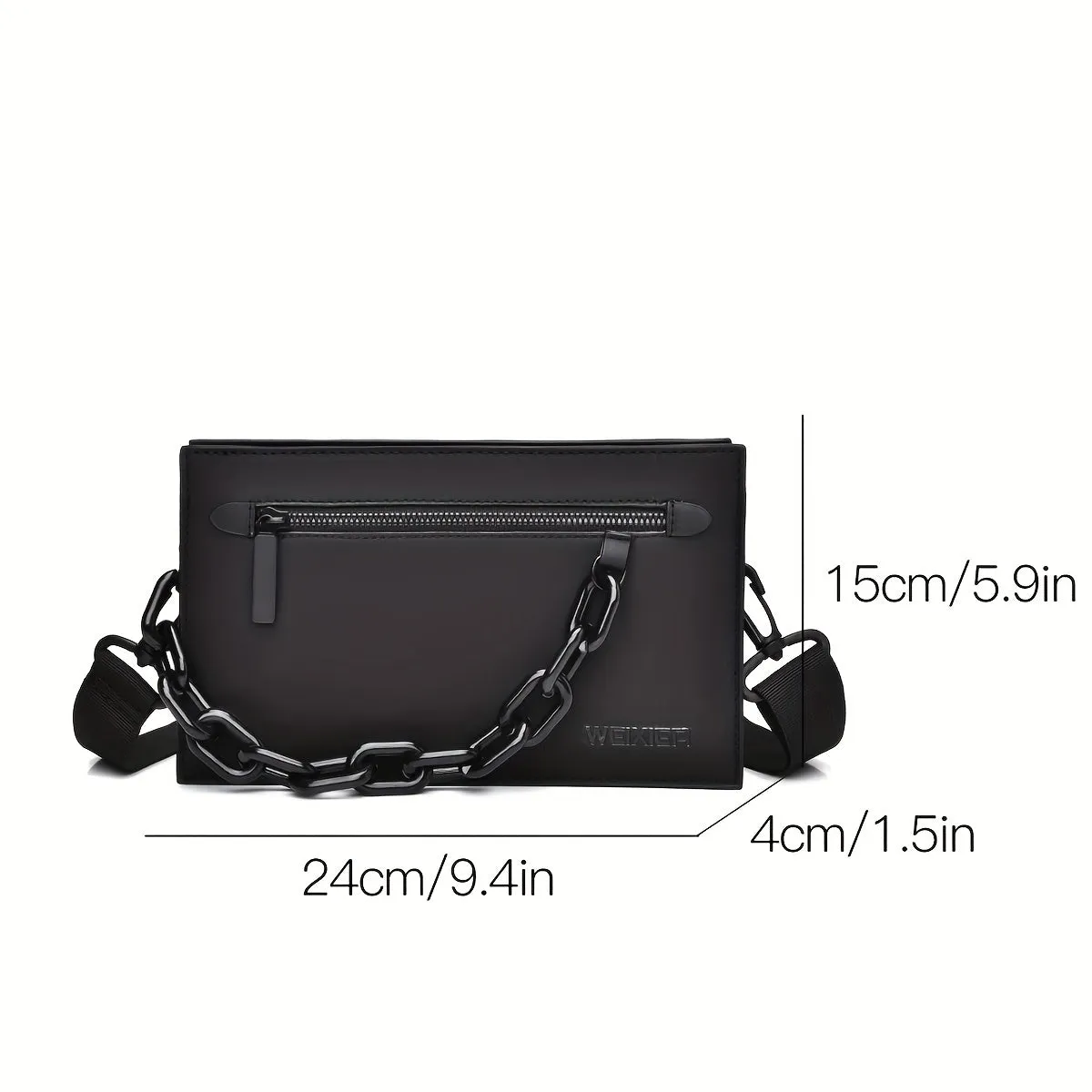 realaiot  【WEIXIER】2pcs Men's Shoulder Bag, Chain Design Pu Leather Multi-functional Bag With Small Bag, Wear-resistant Waterproof Daily Commuting Bag, Christmas New Year's Day Gift
