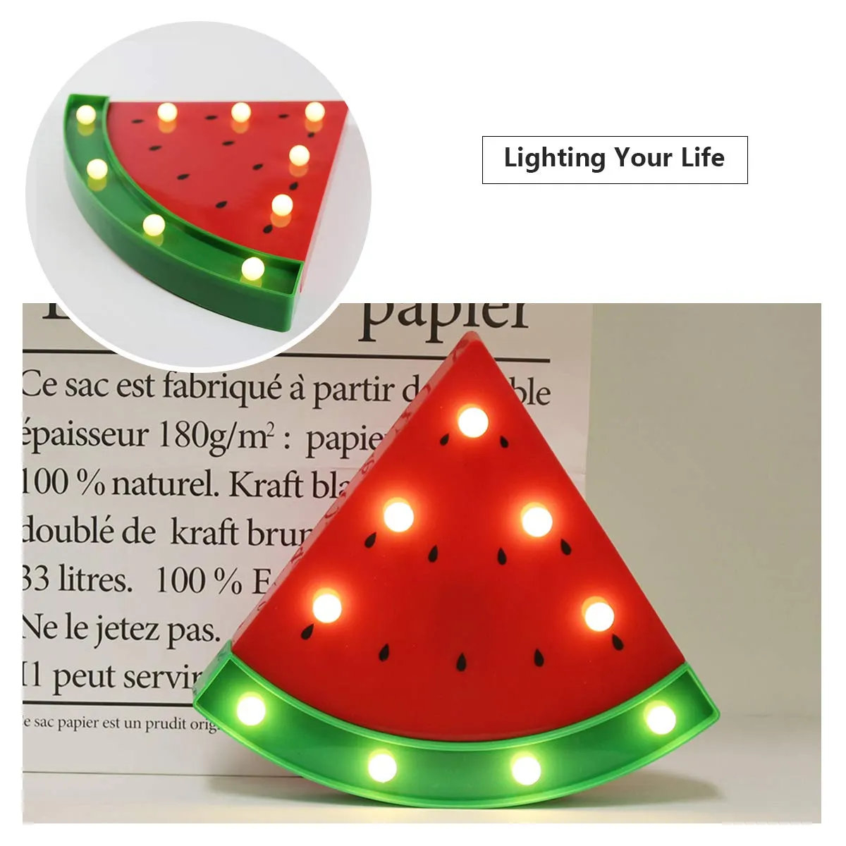 Watermelon Marquee Light Decor Light LED Night Light Battery Operated Night