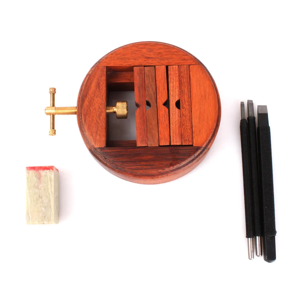 Wooden Chinese Seal Carving Stand - Round